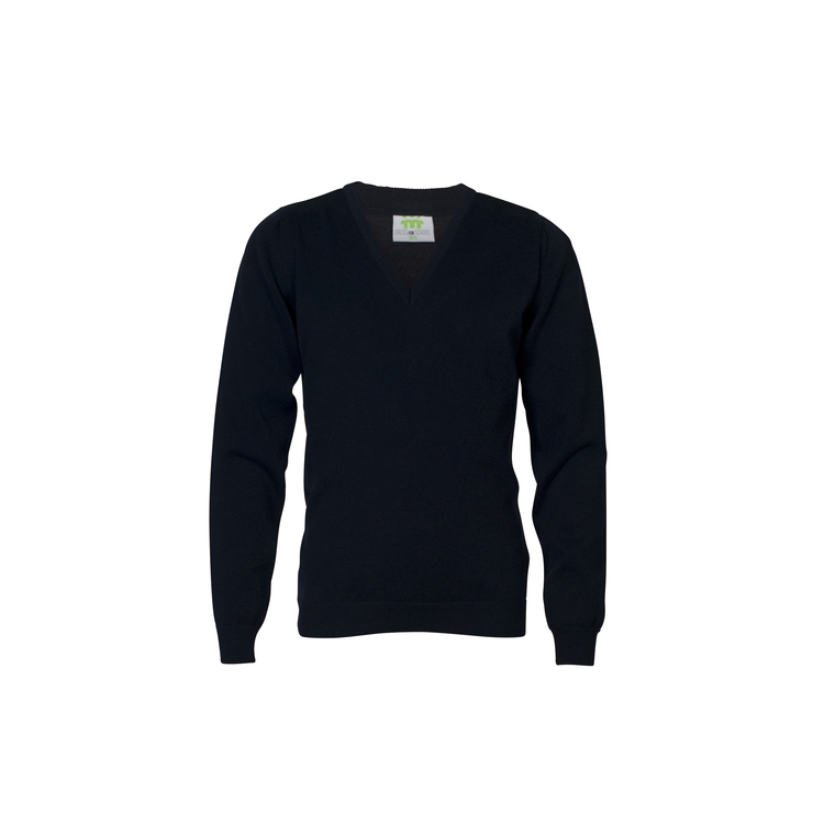 Baumwollpullover, V-Ausschnitt, Mädchen/Damen